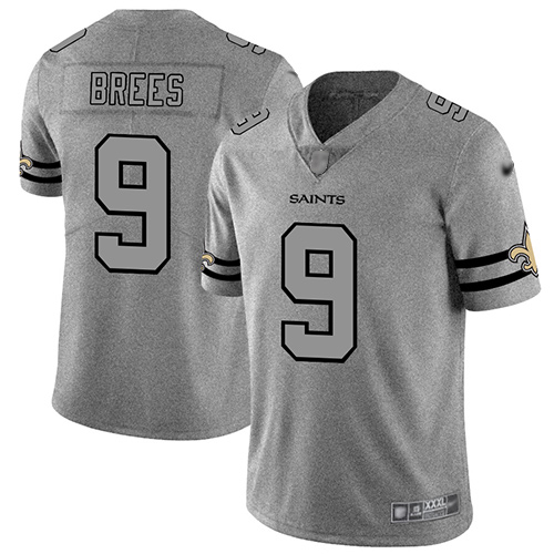 cheap jerseys eu Men\’s New Orleans Saints #9 Drew Brees Gray Stitched ...