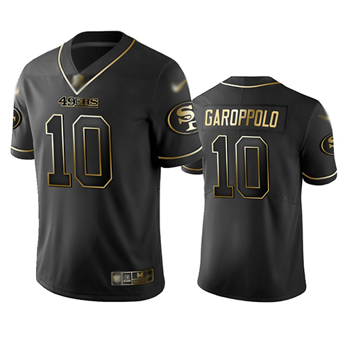 wholesale nfl jerseys usa Men\u0026#92;\u2019s San Francisco 49ers #10 Jimmy Garoppolo Black Stitched Limited ...